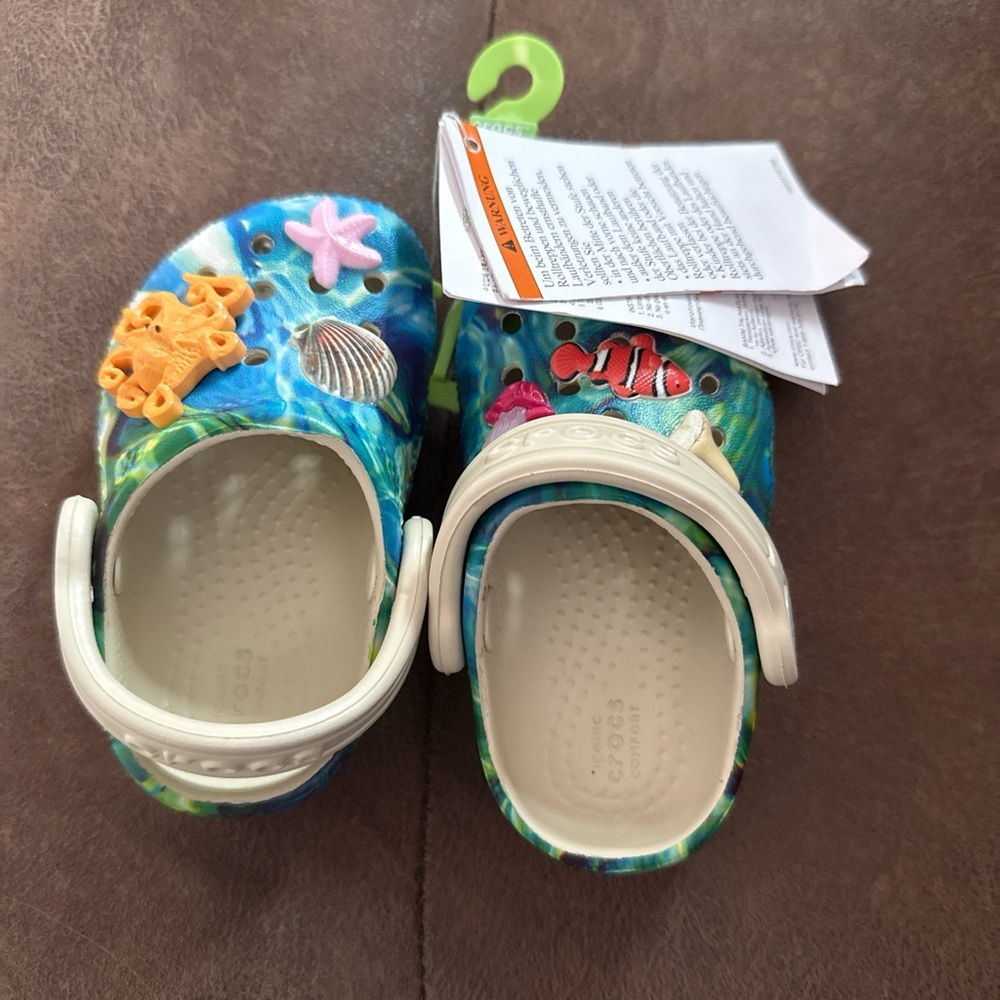 CROCS Kids Sea Adventure Water Shoes - Blue and Cream